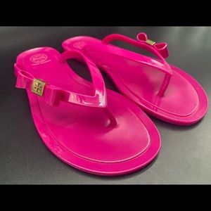 Tory Burch Michaela Bow Jelly Flip Flop Fuschia Hot Pink Women’s Size 8.5